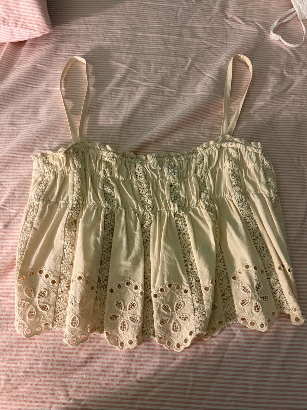 Zara Cream Eyelet Lace Camisole